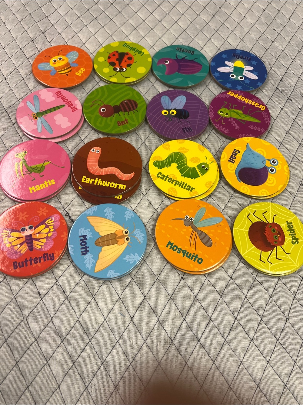 Kids Insect Matching Toy Set - Colorful Educational Tokens
